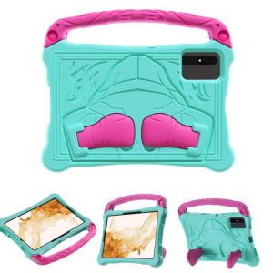 &Eacute;tui de protection EVA avec support et bandouli&egrave;re pour Samsung Galaxy Tab S8 - S&eacute;rie Boxing, r&eacute;sistant aux chocs, Rose Menthe Rouge - Neuf