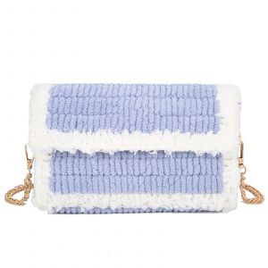 Sacs tiss&eacute;s &agrave; la main bricolage Sac &agrave; bandouli&egrave;re &agrave; la mode Mat&eacute;riau pour porte-monnaie bricolage fait &agrave; la main gris clair - Neuf