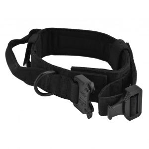 Hjlian Collier De Traction Pour Chien Avec Boucle En Nylon Et Fer, Accessoire D'entrainement Et De Chasse Pour L'exterieur, Noir, Taille L - Neuf