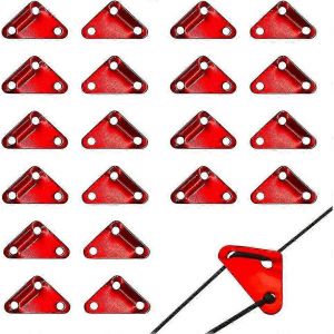 20 Pi&egrave;ces Tendeur De Corde Ajusteur De Corde Triange Tendeur De Tente 3 Trous Pour Tente De Camping Externe B&acirc;che,Rouge,M - Neuf
