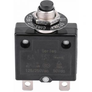 Disjoncteur 5A (5A) Interrupteur thermique à réinitialisation en option, protection contre les surcharges de courant 125-250 V CA 50 V CC Disjoncteur à bouton-poussoir - Neuf