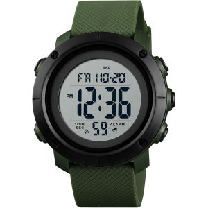 Eryi-Montre Sport Numérique Pour Homme Femme Chronomètre Alarme Étanche Led Tactique Double Affichage Du Fuseau Horaire Montre Électronique - Neuf