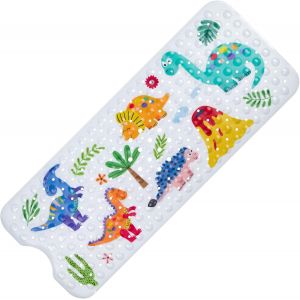 Tapis de bain antidérapant pour enfants, tapis de bain pour bébé, tapis de bain pour enfants, tapis de bain pour enfants avec ventouses, motif dinosaure - Neuf