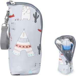 Insulated Bag For Baby Bottle Thermal Bag,Portable Hangable Baby Bottle Warmer,Baby Bottle Holder Insulation Bag,For Stroller,Outdoor Travel,1 Piece - Neuf