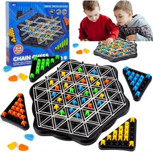 Sansh-Jeu De Triangle En Chaîne, Triggle Jeu, Trigglegame, Jeu De Société De Strategie Peg, Échecs Triangulaires En Chaîne Interactifs, Triggle Jeu Élastique Cadeau Pour Enfants Garçons Et Filles. - Neuf