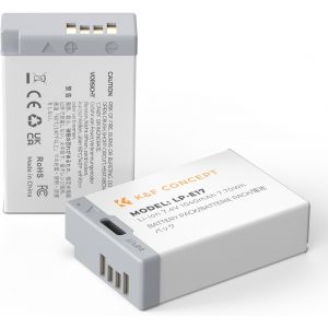 LP-E17 Battery 1040mAh 2 Batteries with USB-C Port Compatible with Canon EOS R50 R8 RP R10 R100,M6 II M5 M3 77D T6i 750D T6s 760D T7i 800D T8i 850D - Neuf