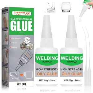 CHECARZHN--NO1-Super Glue, 100Ml Colle Forte, Colle Huileuse, Colle De Soudage Haute Résistance, Colle De Réparation Rapide, Colle Universelle Pour Bois, Métal, Plastique, Cuir, Chaussures (50Ml*2) - Neuf