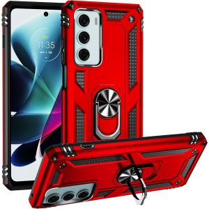 Kal-Coque Pour Motorola Moto G200 5g/Edge S30, + Hd Verre Trempé, Etui Housse De Protection Antichoc Durable Résistante 2 En 1 Hybride Pc Robuste Tpu Souple,Rouge - Neuf