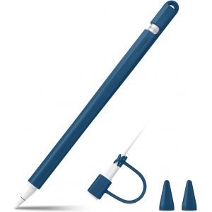 ERYI-Étui En Silicone Compatible Avec Pencil (1Ère Génération), Etui De Protection Léger Housse Pour Stylo Avec Couvercle De Points, Bleu - Neuf