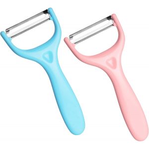 Eplucheur Cuisine,2pcs Econome Legumes Inox &Eacute;plucheur Pomme De Terre Universel Ergonomique Avec Lame Tranchante Qui Ne Rouille Pas Et N'oxyde Pas Les Aliments - Neuf