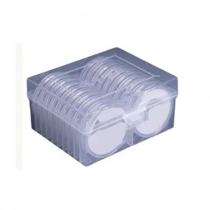 Hjlian Capsules Porte-Monnaie Rondes En Plastique Transparent Pour Le Stockage Des Pieces De Monnaie, Fournitures De Collection De Pieces De Monnaie - Neuf