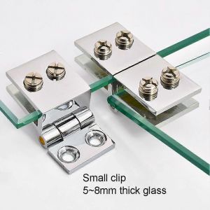 90 180 degrés bilatéral clip maison facile installer pince à verre zinc pratique durable armoire porte charnière salle de bain meubles armoire - Neuf