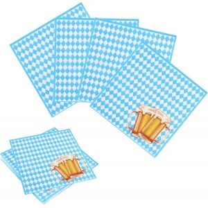 Tianyi-Lot De 60 Serviettes Pour Fête De La Bière, Bleues Et Blanches, Décoration Bavaroise, Décoration De Table Pour Fête De La Bière, Décoration De Table Bavaroise, Décoration De Fête De La Bière - Neuf