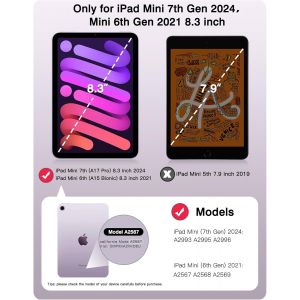 &Eacute;tui Pour Ipad Mini 7 A17 Pro 8.3 Pouces 2024, Ipad Mini 6&egrave;me G&eacute;n&eacute;ration, Housse Et Translucide En Charge Du Touch Id Et Du Chargement De L'apple Pencil, Auto R&eacute;veil/Sommeil, Taro Violet - Neuf