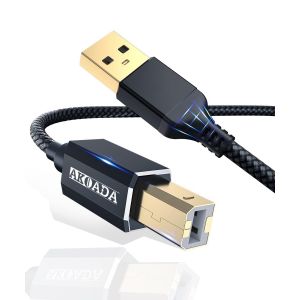 JGD-C&acirc;ble d'imprimante USB 6 m - C&acirc;ble scanner USB A vers USB B 2.0 - Pour imprimante HP, Canon, Dell, Epson, Lexmark, Xerox, Brother etc - Noir - Neuf