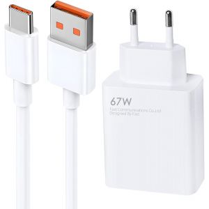 ERYI-Chargeur 67W Xiaomi Charge Rapide, Chargeur Et Câble Usb C 1.5M Pour Xiaomi Redmi Note 12/13/9/9 Pro/11/11S/8 Pro/10 Pro/10S/9T/9S, Charger Adaptateur Secteur Recharge Smartphone - Neuf