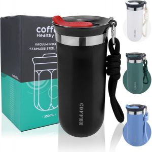 Eryi-500 Ml Noir Cafe Isotherme Gobelet Cafe Isotherme Tasse À Café Gobelet Cafe Canette Isotherme Tasse A Cafe Gobelet Isotherme Avec Paille Café Mug Isotherme Cafe - Neuf