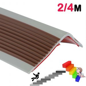 2/4m Garde De Bord D'escalier En Forme De L Protecteur D'angle De Meubles Antidérapant Imperméable Auto-Adhésif Pour Marches D'escalier Intérieures Et Extérieures - Neuf