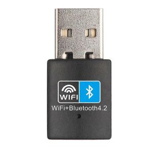 USB Wifi Adaptateur compatible Bluetooth V4.2 Carte réseau sans fil Antenne Wifi onglet PC Lan Int - Neuf