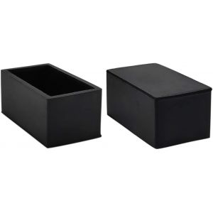 Lot De 4 Embouts De Pieds De Chaises,De Table,De Protection De Sol,En Caoutchouc,Épais,Rectangulaires,25 X 50 Mm (2,5 X 5,0 Cm),Noir - Neuf