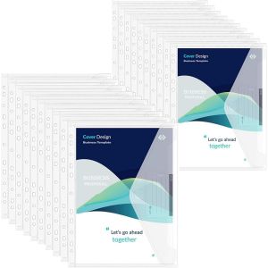 Tianyi-Lot De 10/20 Porte Documents A4, Pochette Plastique A4 Pochette Rangement Pour Documents Étanche Avec 11 Trous De Reliure, Fermeture Velcro Porte-Étiquettes - Neuf