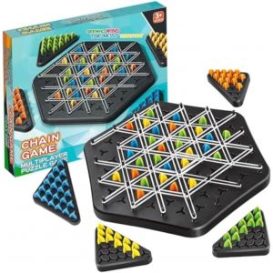 Chenquansarl-Triggle Game Jeu Triggles, Triggle Jeu &Eacute;lastique, Jeu D'&eacute;checs En Cha&icirc;ne Triangulaire, Jeu Soci&eacute;t&eacute; Strategie Peg, Jeu Cheville Interactif, Jeu Triangle En Cha&icirc;ne, Jeu Soci&eacute;t&eacute; Triggle - Neuf