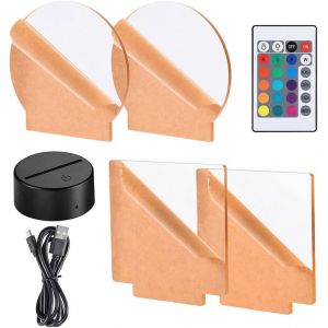 Hamiltion-3d Lampe Illusion Veilleuse Lumineux 3d Led Lampe De Chevet 16 Couleur Decor Lampe Avec Télécommande Câble Usb Pour Décoration De La Chambre Des Enfants Cadeaux De Noël - Neuf