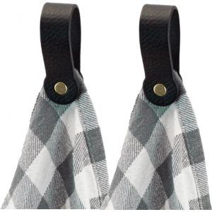 Porte-Serviettes Magnétique En Cuir-Noir-2 Pcs-Pour La Cuisine,La Salle De Bain,Le Bain,Le Crochet - Neuf