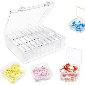 MEVRONISSHOP-31 Pi&egrave;ces Petite Boite Plastique, Petite Boite de Rangement, Mini Boite plastique, Transparente Caisse Plastique avec Couvercle pour Ranger de Petits Objets, des Petites Perles et des Bi - Neuf
