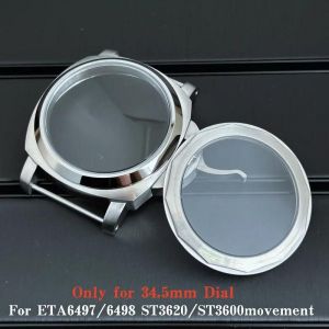 Boîtier De Montre Pilote Manuel En Acier Inoxydable,44mm,Sable Léger,Pour Cadran 36mm 34.5m,Mouvement Eta6497/6498 St3600/St3620.For 34.5mm Dial.44mm - Neuf