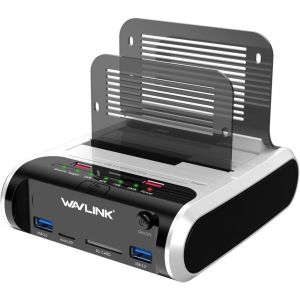 Station d'accueil pour Disque Dur USB pour SSD HDD SATA 2,5 ou 3,5 Pouces, Fonction de clonage Hors Ligne, Lecteur de Carte TF et SD et Chargement USB - Neuf