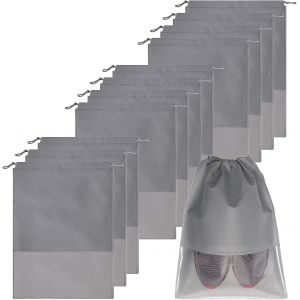 15 Pcs Acsergery Gift Travel Shoe Bags, Non-Tissé Drawstring Shoes Sacs De Rangement - Neuf