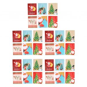 Hjlian Lot De 5 Etiquettes Autocollantes Creatives De Noel Pour Fenetres, Bouteilles De Vin, Coffrets Cadeaux, 6 Styles - Neuf