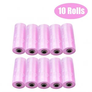 HJLIAN Lot de 10 rouleaux de sacs poubelle en plastique a imprime pattes pour la collecte des dejections canines - Neuf