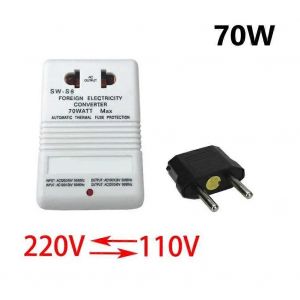 Convertisseur de tension élévateur ou inférieur 70W Transformateur 110V / 120V à 220V / 240V Convertisseur de tension à double canal Adaptateur de voyage - Neuf