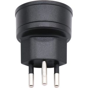 Eu Vers La Suisse/Liechtenstein Adaptateur &Agrave; 2 Broches De/Fr/It/Es Connecteur &Agrave; 3 Broches Pour La France/Allemagne Visiteur (1 Pi&egrave;ce, Noir)[Z3070] - Neuf