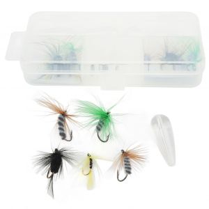 Kit De Mouches Pour La Peche A La Mouche, Kit D'appats Pour La Peche A La Mouche Avec Hamecon Lanceur, Emerillon, Perles En Plastique, Boite De Rangement - Neuf