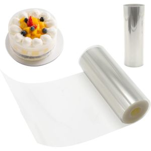Kal-Rouleau De Film Pour Bordure De Gâteau, 12 Cm X 10 M, Rouleau D'acétate Transparent Pour Décoration De Gâteau, Anneaux De Dessert Au Chocolat Mousse (12 Cm) - Neuf
