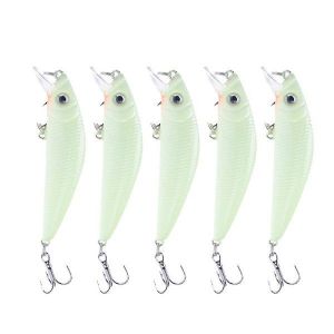 Lot De 5 Leurres Lumineux Pour La Pêche En Eau Douce Et Salée ¿ Boîte À Appâts Réaliste Pour Une Pêche De Nuit Réussie - Neuf