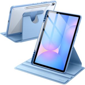 Coque Rotative Pour Samsung Galaxy Tab S10 Fe Plus/S10 Fe+ 13,1 Pouces Avec S Pen Porte-Stylet, &Eacute;tui Housse Support De Protection Rotation &Agrave; 360 Degr&eacute;s Dos Transparent (Bleu) - Neuf