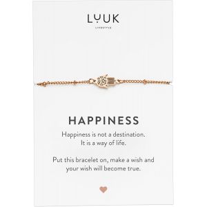 Eryi-Bracelets En Acier Inoxydable Avec Pendentif Et Carte Happiness, Bijoux Pour Femmes Filigrane Et Minimaliste, Idée Cadeau Unique, Porte-Bonheur, En Or, Argent Et Rose - Neuf