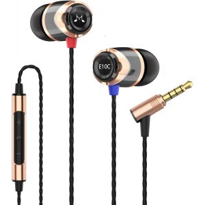 E10C Écouteurs Filaires Intra-Auriculaires, Avec Microphone, Hi-Fi, Stéréo, À Isolation Phonique, Avec Basses Puissantes, Câble Anti-Enchevêtrement, Gris Acier - Neuf