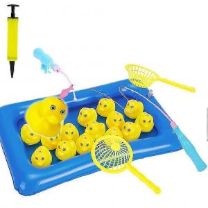 Piscine Canard Pêche Jouets Jeux Magnétique Flottant Jouet Étang Gonflable Baignoire Bain Jeu D'apprentissage Educat - Neuf