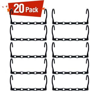 Lot de 20 Cintres Magiques Organisateur de Cintre Garde-Robe Rangement pour V&ecirc;tements Gain de Place dans Les Placard Noir 38CM Longueur - Neuf