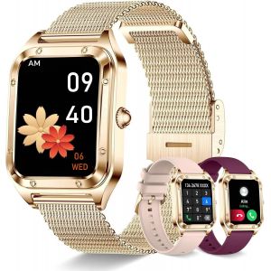 Montre Intelligente Pour Femme Avec Assistant Vocal, Écran Tactile Hd De 1,59 Pouces, Montre Intelligente Pour Femme, Tracker D'activité Avec Moniteur De Sommeil Pour Android Ios[Z423] - Neuf