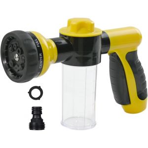 JGD-Armo&reg; Pistolet d'arrosage multifonction avec 8 modes r&eacute;glables Distributeur de savon int&eacute;gr&eacute; pour lavage de voiture, jardinage, pelouse, plantes, animaux domestiques (jaune) - Neuf