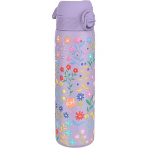 Gourde Isotherme Inox, 500ml, Anti-Fuite, Facile À Ouvrir, Verrouillage Sécurisé, Lavable Au Lave-Vaisselle, Poignée De Transport, Facile À Nettoyer, Acier Inoxydable, Motif Fleuri Disséminé - Neuf