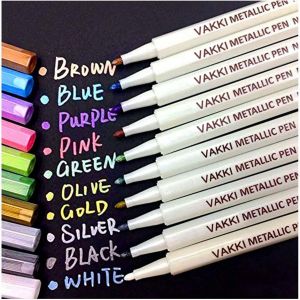 Marqueurs M&eacute;talliques,Feutre M&eacute;tallique 10 Couleurs Marqueur De Couleur Pour Bullet Journal,Diy Album,Scrapbooking,Livre D'or,Ecrire Sur - Neuf