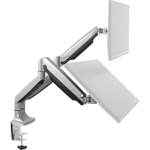 JUEN-Support Pc 2 Écrans Ts9811 15-27" (38-69Cm) Orientable Inclinable Bras Articulé Ressort À Gaz Montage Pince De Table - Neuf