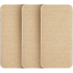 Subzonal-3 Pi&egrave;ces Tapis Griffoir Pour Chat,50x25cm,Antid&eacute;rapant Griffoir Chat Canap&eacute;,Tapis Griffoir Chat,Convient Aux Murs Et Aux Coins, Anti-Rayures, Prot&egrave;ge Les Meubles Et Les Canap&eacute;s (Couleur Bois - Neuf